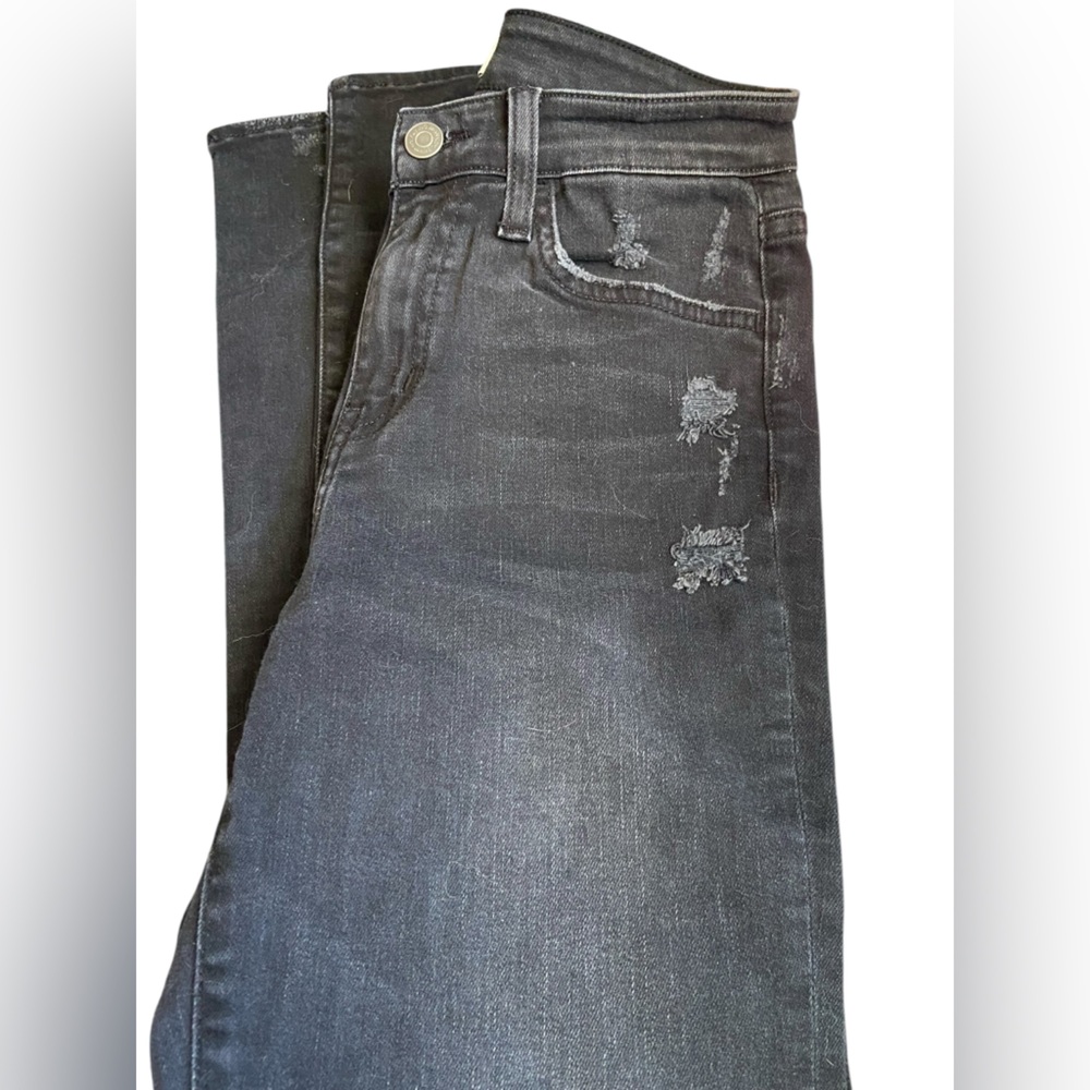 Flying monkey black skinny straight jeans with slight distressing size 25